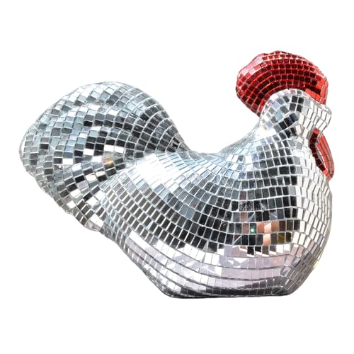 Mafagwre Discokugel Huhn-Statue, Glitzer-Disko-Dekoration, Spiegel-Disco-Kugel, Discokugel Deko, Discokugel Kinder, Mirrorball Glänzende Disco Ball, Spiegelkugel Discokugeln Für Party (A) von Mafagwre