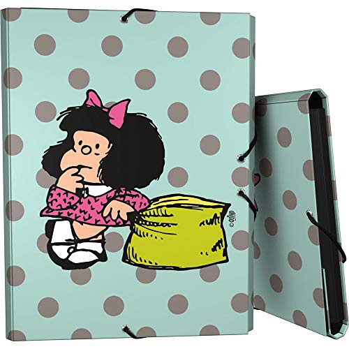 Mafalda 82402610 Kollektion Mafalda Ordner mit 3 Klappen, mehrfarbig, Blatt von Mafalda
