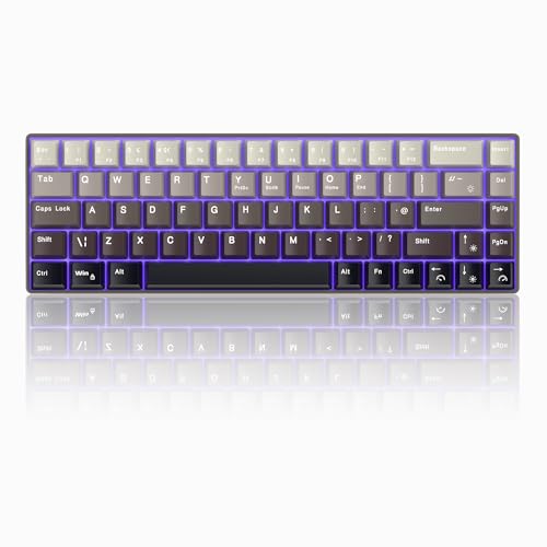 MageGee Gasket Tragbare mechanische Gaming-Tastatur, 60% Layout, Farbverlaufskappen, 68 Tasten, kabelgebunden, RGB-Beleuchtung, Blauwal-Schalter für Windows von MageGee