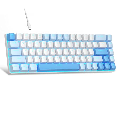 MageGee MK-Box Tragbare 60 % mechanische Gaming-Tastatur, LED-Hintergrundbeleuchtung, kompakt, 68 Tasten, Mini-Tastatur mit Kabel, Bürotastatur mit rotem Schalter für Windows, Laptop, PC, Mac, von MageGee