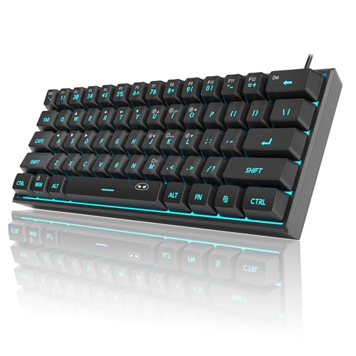 MageGee TS91 Mini 60% Gaming-/Büro-Tastatur, wasserdicht, mit Kabel, RGB-Hintergrundbeleuchtung, kompakte Computer-Tastatur für Windows/Mac/Laptop (schwarz) von MageGee