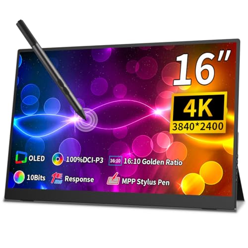 Magedok 16 Zoll 4k OLED Touchscreen Portable Monitor, 3840 x 2400 100% P3 Mobiler Display MPP Stylus Pen Kompatibilität 1MS Eye Care PC Monitor für Laptop,Mac NUC Mini PC,VESA & Integrierter Standfuß Magedok 16 Zoll 4k OLED Touchscreen Portable Monitor, 3840 x 2400 100% P3 Mobiler Display MPP Stylus Pen Kompatibilität 1MS Eye Care PC Monitor für Laptop,Mac NUC Mini PC,VESA & Integrierter Standfuß von Magedok