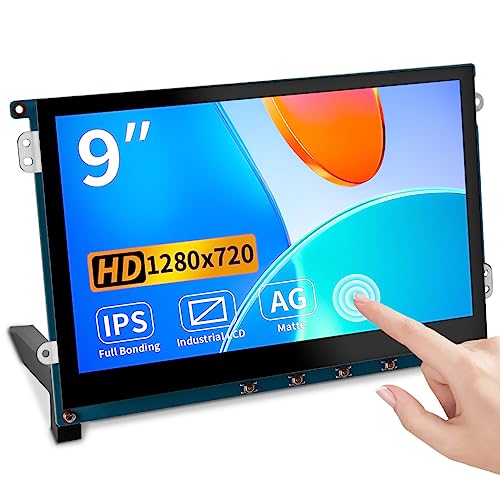 Magedok Raspberry PI Touchscreen Monitor, 9 Zoll Mini HDMI Display,1280 x 720/ Anti-Glare/Optical Bonding Capacitive Screen/IPS /600 lumens/Wall Mount Holes/Portable Monitor von Magedok