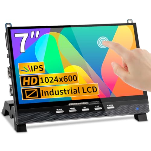 Magedok Raspberry pi 5 Touchscreen Monitor,7 Zoll 1024 x 600 IPS Display with Stand,high-brightless，OTG，5-Point Touch Capacitive Screen, Driver-Free von Magedok