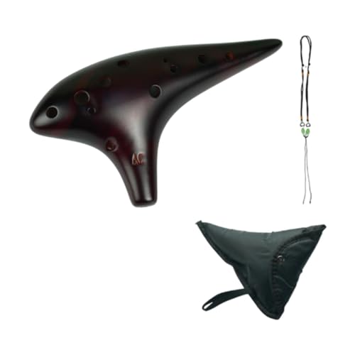 MagiDeal 12 Loch Ocarinas Ocarina Instrument mit Halsriemenkabel Musikinstrument reiner Ton für Ehemann Musikliebhaber Musiker Geschenk, Braun von MagiDeal