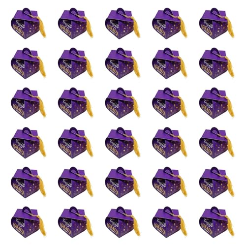 MagiDeal 30x Graduation Cap Geschenkboxen Grad Party Favor Supplies Tragbare Leckerlibox Dekorative Grad Dekorationen Candy Box mit Quaste, Lila von MagiDeal