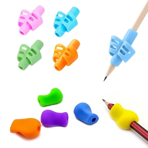 Schreibhilfe für Stift Kinder, 8x Schreiblernhilfe Grip Schreiblernstift Bleistift Griffe Kinder Stifthalter Bleistifthalter Schreibhilfe Grip Haltung Kind Linkshänder- Rechts,für Verschiedene Stifte von MagiSel