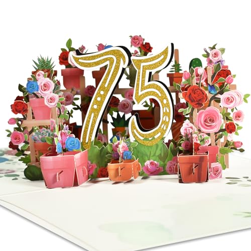 Magic Ants Glückwunschkarte zum 75. Hochzeitstag, 75. Hochzeitstag, A Platinum Milestone of Enduring Hingabe, Allzweck-Pop-Up-Karte zum 75. Jahrestag, 75. Geburtstag von Magic Ants