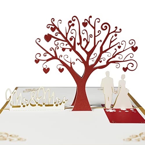 Magic Ants Liebesbaum Karte - Pop Up Karte Liebe - Valentinstag Karte - 3D Geburtstag karte - Verlobungskarten - Liebeskarte zum Hochzeitstag, Jahrestag & Geburtstag, Ich Liebe Dich Karte (Gold) von Magic Ants