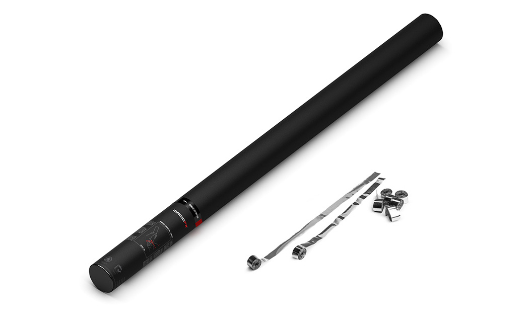 Magic FX Handheld Luftschlangen Kanone Pro 80cm Silber Metallic Magic FX Handheld Luftschlangen Kanone Pro 80cm Silber Metallic von Magic FX