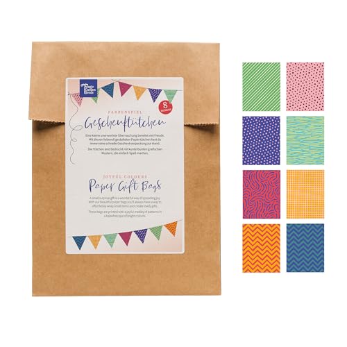 Geschenktütchen - Farbenspiel - 40 bunte Papiertütchen/Flachbeutel mit 8 verschiedenen Designs Geschenktütchen - Farbenspiel - 40 bunte Papiertütchen/Flachbeutel mit 8 verschiedenen Designs von Magic Garden Seeds