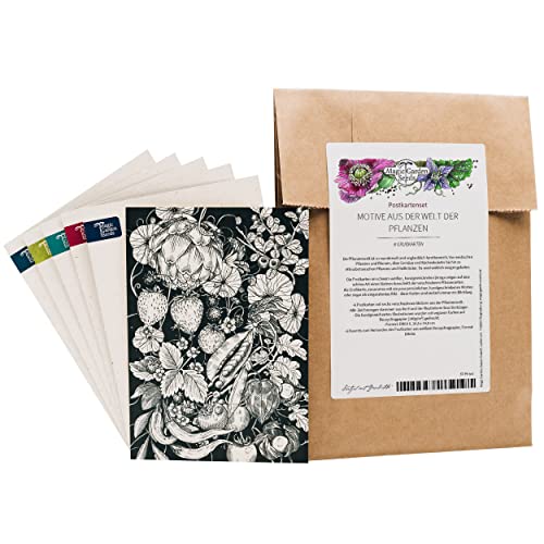 Magic Garden Seeds Grußkartenset Highlights - 6 Postkarten mit unseren 6 schönsten handgezeichneten Motiven und passende Briefumschläge - Handgezeichnete schwarz-weiß Illustration Magic Garden Seeds Grußkartenset Highlights - 6 Postkarten mit unseren 6 schönsten handgezeichneten Motiven und passende Briefumschläge - Handgezeichnete schwarz-weiß Illustration von Magic Garden Seeds