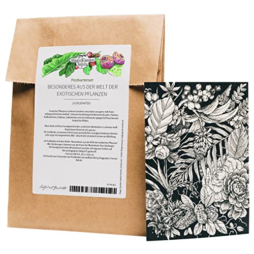 Magic Garden Seeds Grußkarten-Set Highlights - 10 Postkarten mit dem Motiv: Besonderes aus der Welt der exotischen Pflanzen- Handgezeichnete schwarz-weiß Illustration Magic Garden Seeds Grußkarten-Set Highlights - 10 Postkarten mit dem Motiv: Besonderes aus der Welt der exotischen Pflanzen- Handgezeichnete schwarz-weiß Illustration von Magic Garden Seeds