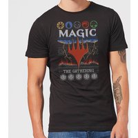 Magic: The Gathering Colours Of Magic Knit Herren Christmas T-Shirt - Schwarz - L von Magic The Gathering