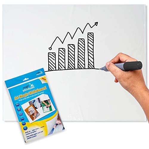 Magic Whiteboard Whiteboard-Folien, DIN A4, Weiß von Magic Whiteboard