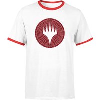 Magic: The Gathering Theros: Beyond Death Planeswalker Symbol Unisex Ringer T-Shirt - White/Red - M von Magic: The Gathering