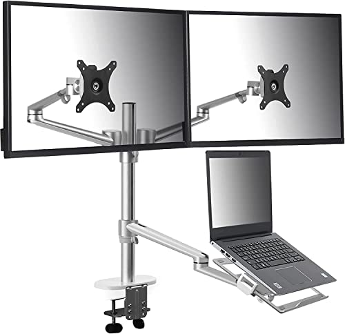 Höhenverstellbarer 3-in-1-Laptop-Bildschirmständer, kompatibel mit 13 bis 17,3 Zoll Laptops, für 2 Monitore 28,6 68,6 cm VESA, Monitor Schreibtisch Ständer Arm Riser Mount Stand Workstation (Silber) Höhenverstellbarer 3-in-1-Laptop-Bildschirmständer, kompatibel mit 13 bis 17,3 Zoll Laptops, für 2 Monitore 28,6 68,6 cm VESA, Monitor Schreibtisch Ständer Arm Riser Mount Stand Workstation (Silber) von MagicHold