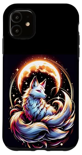 Hülle für iPhone 11 Japanischer Kitsune Fox Neunschwanz Fuchs mit Mond Anime von Magicalville Japanese Mythical Animal