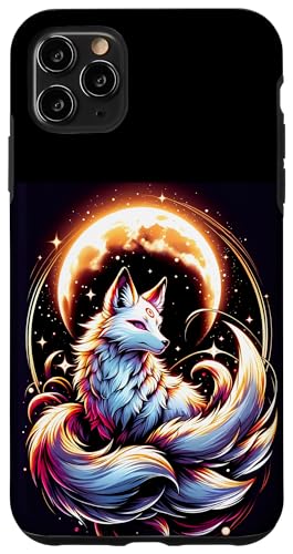 Hülle für iPhone 11 Pro Max Japanischer Kitsune Fox Neunschwanz Fuchs mit Mond Anime von Magicalville Japanese Mythical Animal