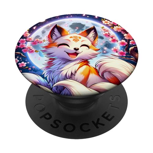 Kitsune Japanischer Fuchs mit neun Schwanzen, Kirschblüten PopSockets mit austauschbarem PopGrip Kitsune Japanischer Fuchs mit neun Schwanzen, Kirschblüten PopSockets mit austauschbarem PopGrip von Magicalville Japanese Mythical Animal