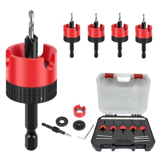 Magicbox Kegelsenkerbohrer-Set, 5-teilig, Kegelsenkerbohrer mit Tiefenanschlag, Holzbearbeitung, Senkbohrer, Senkbohrer-Bits für Holz, 5-in-1-Holzbohrer-Set, 2,8–4,0 mm Kegelbohrer Magicbox Kegelsenkerbohrer-Set, 5-teilig, Kegelsenkerbohrer mit Tiefenanschlag, Holzbearbeitung, Senkbohrer, Senkbohrer-Bits für Holz, 5-in-1-Holzbohrer-Set, 2,8–4,0 mm Kegelbohrer von Magicbox