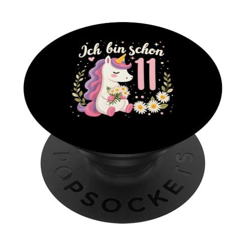 Zauberhaftes Einhorn Design für 11. Geburtstag Mädchen PopSockets Klebender PopGrip Zauberhaftes Einhorn Design für 11. Geburtstag Mädchen PopSockets Klebender PopGrip von Magischer Einhorn Kindergeburtstag Regenbogen