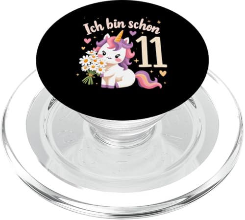 Zauberhaftes Einhorn Design für 11. Geburtstag Mädchen PopSockets PopGrip für MagSafe von Magischer Einhorn Kindergeburtstag Regenbogen