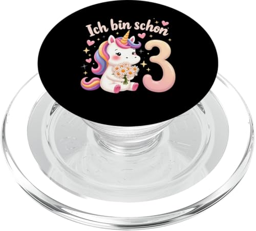 Zauberhaftes Einhorn Design für 3. Geburtstag Mädchen PopSockets PopGrip für MagSafe von Magischer Einhorn Kindergeburtstag Regenbogen