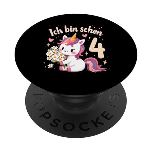 Zauberhaftes Einhorn Design für 4. Geburtstag Mädchen PopSockets Klebender PopGrip Zauberhaftes Einhorn Design für 4. Geburtstag Mädchen PopSockets Klebender PopGrip von Magischer Einhorn Kindergeburtstag Regenbogen