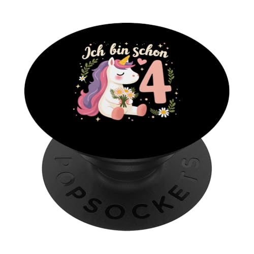 Zauberhaftes Einhorn Design für 4. Geburtstag Mädchen PopSockets Klebender PopGrip Zauberhaftes Einhorn Design für 4. Geburtstag Mädchen PopSockets Klebender PopGrip von Magischer Einhorn Kindergeburtstag Regenbogen