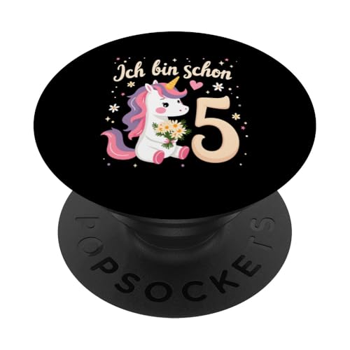 Zauberhaftes Einhorn Design für 5. Geburtstag Mädchen PopSockets Klebender PopGrip Zauberhaftes Einhorn Design für 5. Geburtstag Mädchen PopSockets Klebender PopGrip von Magischer Einhorn Kindergeburtstag Regenbogen