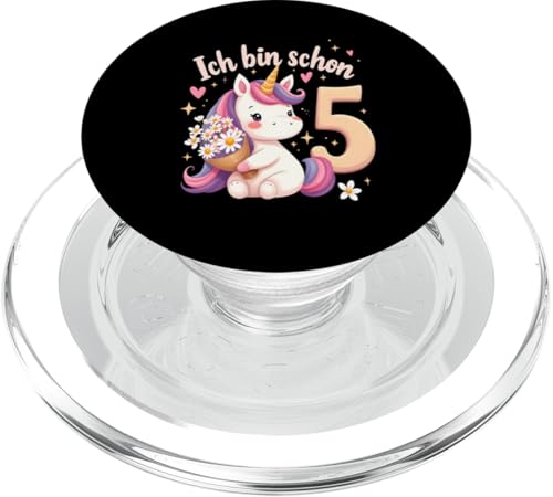 Zauberhaftes Einhorn Design für 5. Geburtstag Mädchen PopSockets PopGrip für MagSafe von Magischer Einhorn Kindergeburtstag Regenbogen