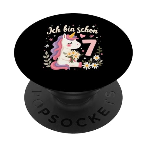 Zauberhaftes Einhorn Design für 7. Geburtstag Mädchen PopSockets Klebender PopGrip Zauberhaftes Einhorn Design für 7. Geburtstag Mädchen PopSockets Klebender PopGrip von Magischer Einhorn Kindergeburtstag Regenbogen