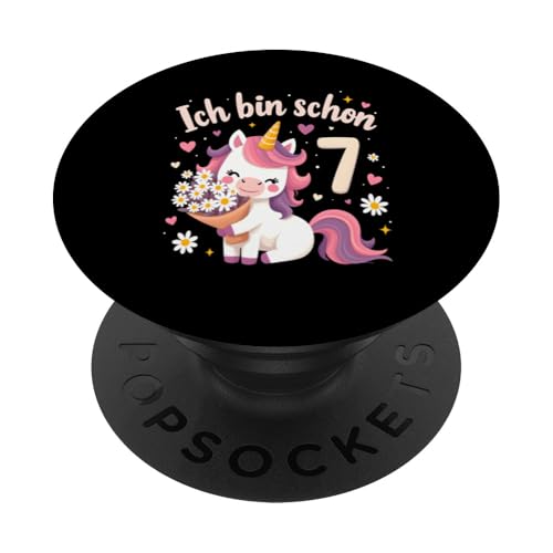 Zauberhaftes Einhorn Design für 7. Geburtstag Mädchen PopSockets Klebender PopGrip Zauberhaftes Einhorn Design für 7. Geburtstag Mädchen PopSockets Klebender PopGrip von Magischer Einhorn Kindergeburtstag Regenbogen