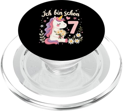 Zauberhaftes Einhorn Design für 7. Geburtstag Mädchen PopSockets PopGrip für MagSafe von Magischer Einhorn Kindergeburtstag Regenbogen
