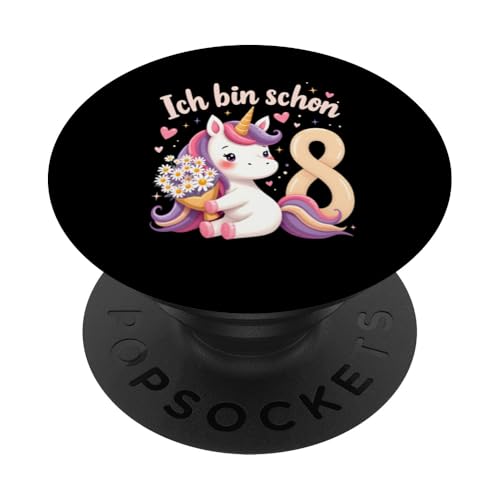 Zauberhaftes Einhorn Design für 8. Geburtstag Mädchen PopSockets Klebender PopGrip Zauberhaftes Einhorn Design für 8. Geburtstag Mädchen PopSockets Klebender PopGrip von Magischer Einhorn Kindergeburtstag Regenbogen