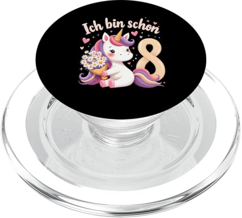 Zauberhaftes Einhorn Design für 8. Geburtstag Mädchen PopSockets PopGrip für MagSafe von Magischer Einhorn Kindergeburtstag Regenbogen