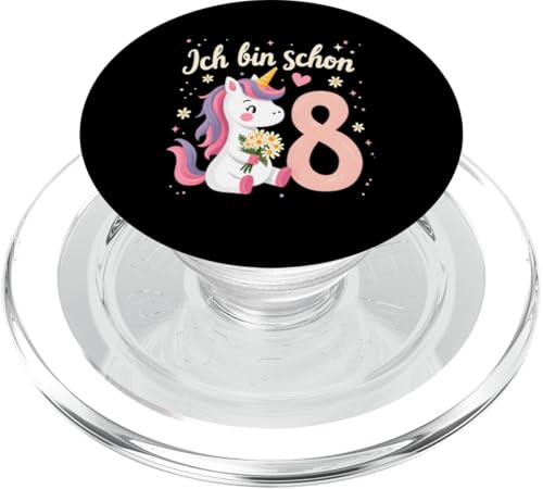 Zauberhaftes Einhorn Design für 8. Geburtstag Mädchen PopSockets PopGrip für MagSafe von Magischer Einhorn Kindergeburtstag Regenbogen