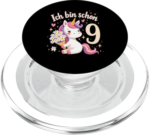 Zauberhaftes Einhorn Design für 9. Geburtstag Mädchen PopSockets PopGrip für MagSafe von Magischer Einhorn Kindergeburtstag Regenbogen
