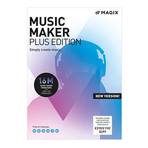 MAGIX Music Maker - 2019 Plus Edition - Beats produzieren, aufnehmen und mixen | Standard | PC | PC Aktivierungscode per Email von Magix