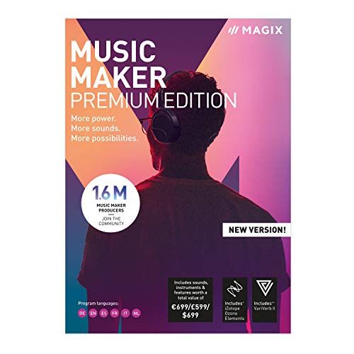 MAGIX Music Maker - 2019 Premium Edition - Unser beliebtestes Musikprogramm! Mehr Power. Mehr Loops. Mehr Möglichkeiten. | Standard | PC | PC Aktivierungscode per Email von Magix
