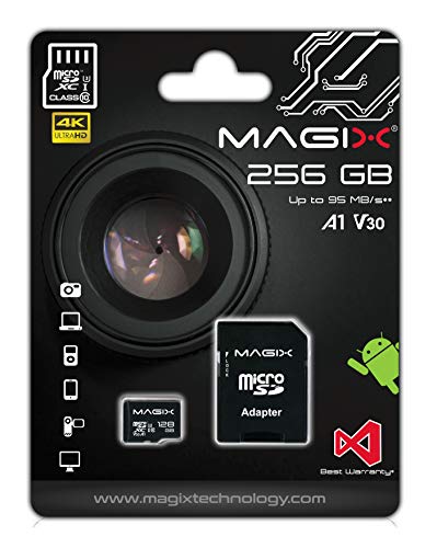 Magix MicroSD Speicherkarte 4K Series Klasse10 V30 + SD Adapter bis zu 95 MB/s (256GB) von Magix