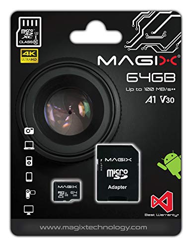 Magix MicroSD Speicherkarte 4K Series Klasse10 V30 + SD Adapter bis zu 95 MB/s (64GB), 4K_Variation von Magix