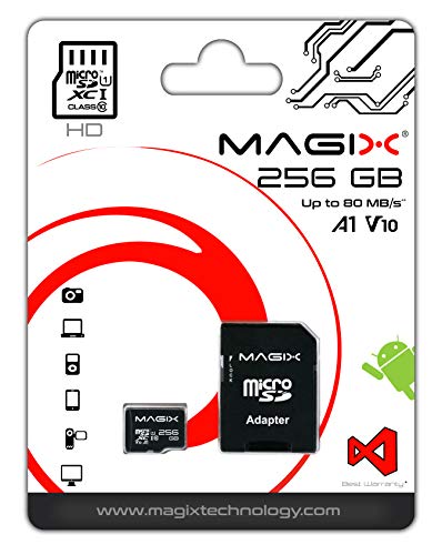 Magix MicroSD Speicherkarte HD Series Klasse10 V10 + SD Adapter bis zu 80 MB/s (256GB), HD_Variation von Magix
