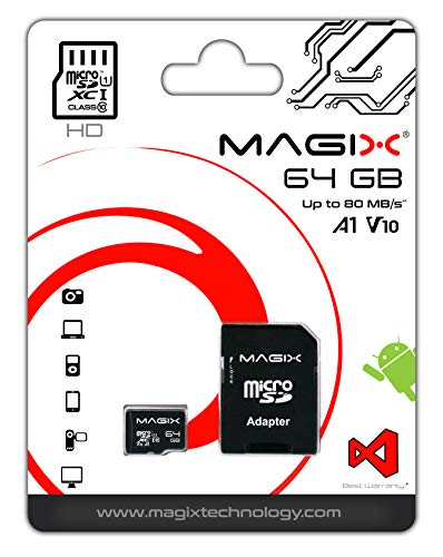 Magix MicroSD Speicherkarte HD Series Klasse10 V10 + SD Adapter bis zu 80 MB/s (64GB) von Magix