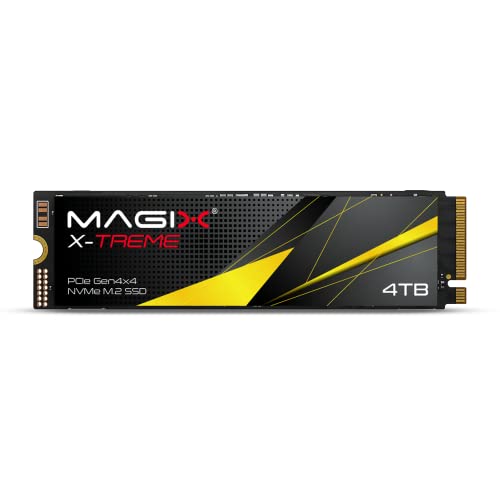 Magix SSD 4TB M.2 Gen4x4 PCIe X-Treme, Lese-/Schreibgeschwindigkeit bis zu 7200/6800 MB/s, NVMe 3D NAND von Magix