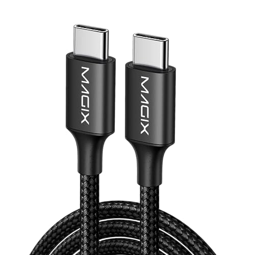 Magix USB-C-Kabel 100W 0,5m Schwarz, 5 A PD-Schnellladung, 10 Gbit/s Datensynchronisationsgeschwindigkeit, 4K 60 Hz, für macBook Pro/Air, iPad Pro 2021/ Air 5, Galaxy S23/ S22 Ultra, Pixel, Switch von Magix