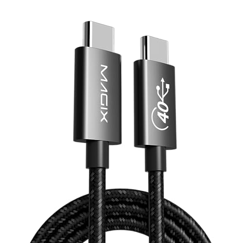 Magix USB-C-Kabel 240W 1m Schwarz, 5 A PD-Schnellladung, 40 Gbit/s Datenübertragungsgeschwindigkeit, 8K 60 Hz, Thunderbolt 4, für macBook Pro/Air, iPad Pro 2021/Air 5, Galaxy S23/S22, Pixel usw. von Magix