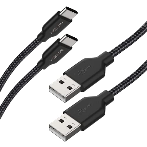 Magix USB C Ladekabel 3A, Schnelllade-QC 3.0, sehr Beständig, Datenübertragung 480 Mbit / s USB-A 2.0 zu USB-C, für USB-Typ C Geräte (2 Stück) (schwarz) (120 cm) von Magix