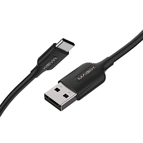 Magix USB C Ladekabel 3A TPE-Ummantelung, Schnelllade-QC 3.0, sehr Beständig, Datenübertragung 480 Mbit / s USB-A 2.0 zu USB-C, für USB-Typ C Geräte (schwarz) (100 cm) von Magix